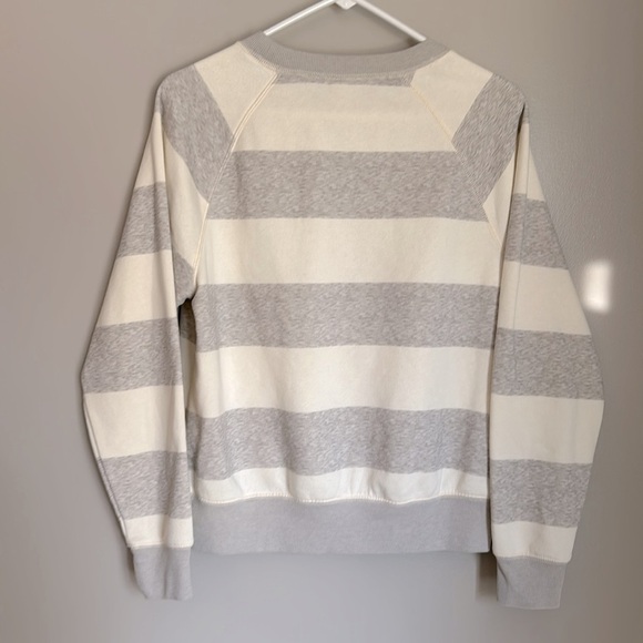 Old Navy Gray and White Striped Sweater/sweatshirt - Picture 3 of 4